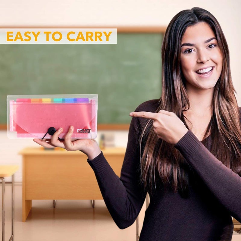 CASAON 2 Pack 13-Pockets Expanding Accordion File Folder Mini Organizer Wallet for Storage Invoice/Receipt/Cards/Coupon/Tickets - Image 5